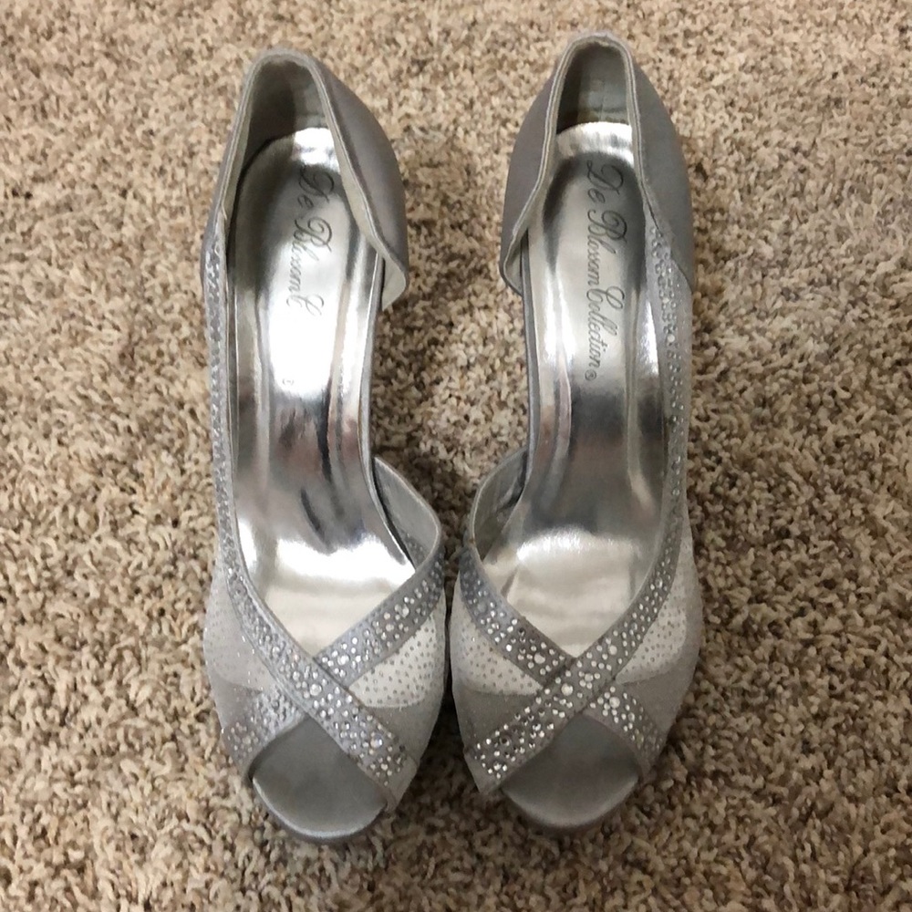 Sparkly Silver Heels